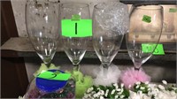 Set of 4 Tall glass vases