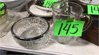 Glass pitcher n bowl set