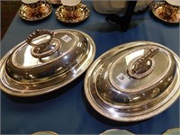 Pair of Silver Plate Covered Servers