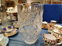 Cut Crystal Vase - 10 inches high