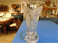 Cut Crystal Vase - 9 inches high