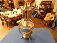 Silver Plate Coffee Pot on Stand