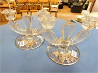 Pair of Sterling Silver Overlay Candle Stands