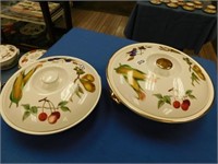 2 Covered Evesham Serving Pieces