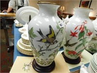 4 pcs - Franklin Porcelain Woodland Bird Vases