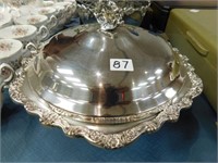 Covered Silver Plate Vegetable Bowl with Insert