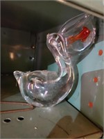 Glass Pelican with fish in mouth