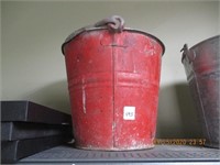 Red Galvanized Bucket