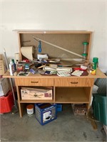 Wooden Workbench w/Contents