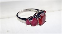 925 Sterling Silver & Faux Gemstone Ring Size 6.5