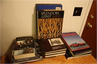 Collection of coffee table books.