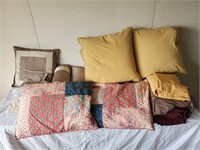 Assorted Pillows, Cushions, & Sheets 1 Lot
