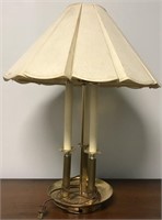 VINTAGE TRIPLE GOLD TONE TABLE LAMP