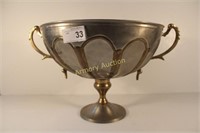 LARGE COPPER AND BRASS COMPOTE
