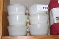 MILK GLASS BOWLS WITH LIDS