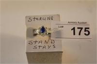 STERLING AND RHINESTONE RING - DISPLAY NOT