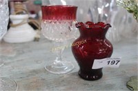 RUBY VASE - RUBY STAINED WINE GLASS