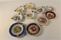 PORCELAIN ASHTRAYS AND SAUCERS