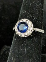925 Blue Stone Ring 
Size 7