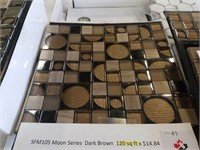 120 square feet of dark brown mosaic tile