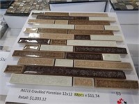 88 square feet of crackled porcelain mosaic tile