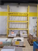 One section of pallet racking and mesh deck you