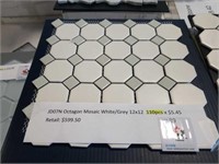 110 pieces of Mosaic white grey tile