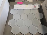 121 pieces of hexagon glass White Tile