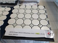 110 pieces of Mosaic white grey tile