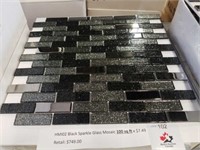 100 square feet of black Sparkle glass mosaic