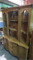 THOMASVILLE BOW FRONT CHINA CABINET, FR PROVINCIAL