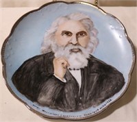 Henry Longfellow Handpainted Plate signed