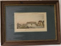 Vintage Framed Print of Bridge