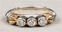 Caviar 18K Yellow Gold & Silver Diamond Ring