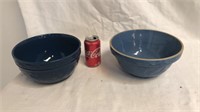 Large blue stoneware bowls