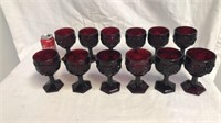 12 ruby red glasses