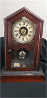 Early Shelf Clock w/ Key & Pendulum