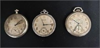3 Vintage Pocket Watches, as is