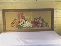 Vintage Yarn on Burlap Wall Hanging