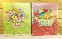 Kimberley Hodges Painted Canvas, Lot of 2