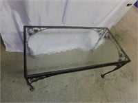 Wrought Iron Glass Topped Table Black
