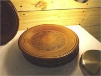 Vintage Sheffield Amberstone Stoneware Plates, USA