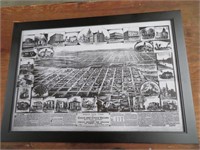 Framed Aerial View Picture of Chico (1880's)