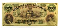 Circa 1850 Citizens Bank Obsolete Currency Note