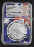2018 MS70 Australia Silver Wedge Tail Eagle