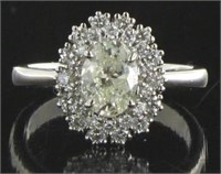 14kt White Gold 1.52 ct Oval Diamond Ring