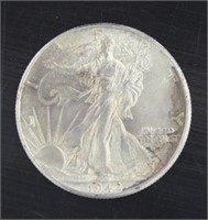1942 AU Walking Liberty Silver Half Dollar