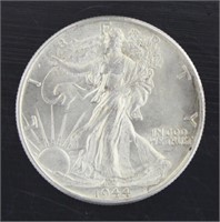 1944 AU Walking Liberty Silver Half Dollar