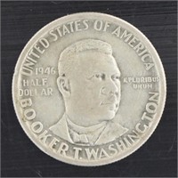 1946 Booker T Washington Silver Commemorative Half