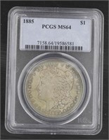 1885 Philadelphia MS64 Morgan Silver Dollar